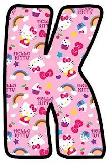 Abecedario de Hello Kitty en Fondo Rosa. Pink Alphabet with Hello Kitty.