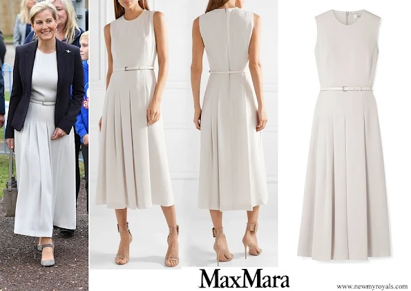 The Countess of Wessex wore Max Mara Belted stretch-cady midi dress