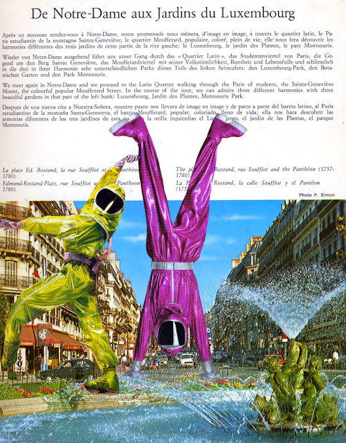 Collage from altered book "The Future Really is Up in the Air"