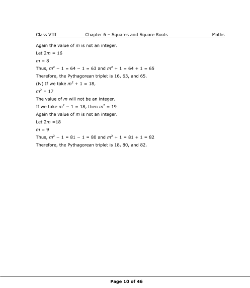 NCERT Solutions for Class 8 Maths Chapter 6 Squares and Square Roots