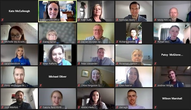 Screenshot from an MS Teams meeting there are a number of faces of people in a grid view who attended the meeting.