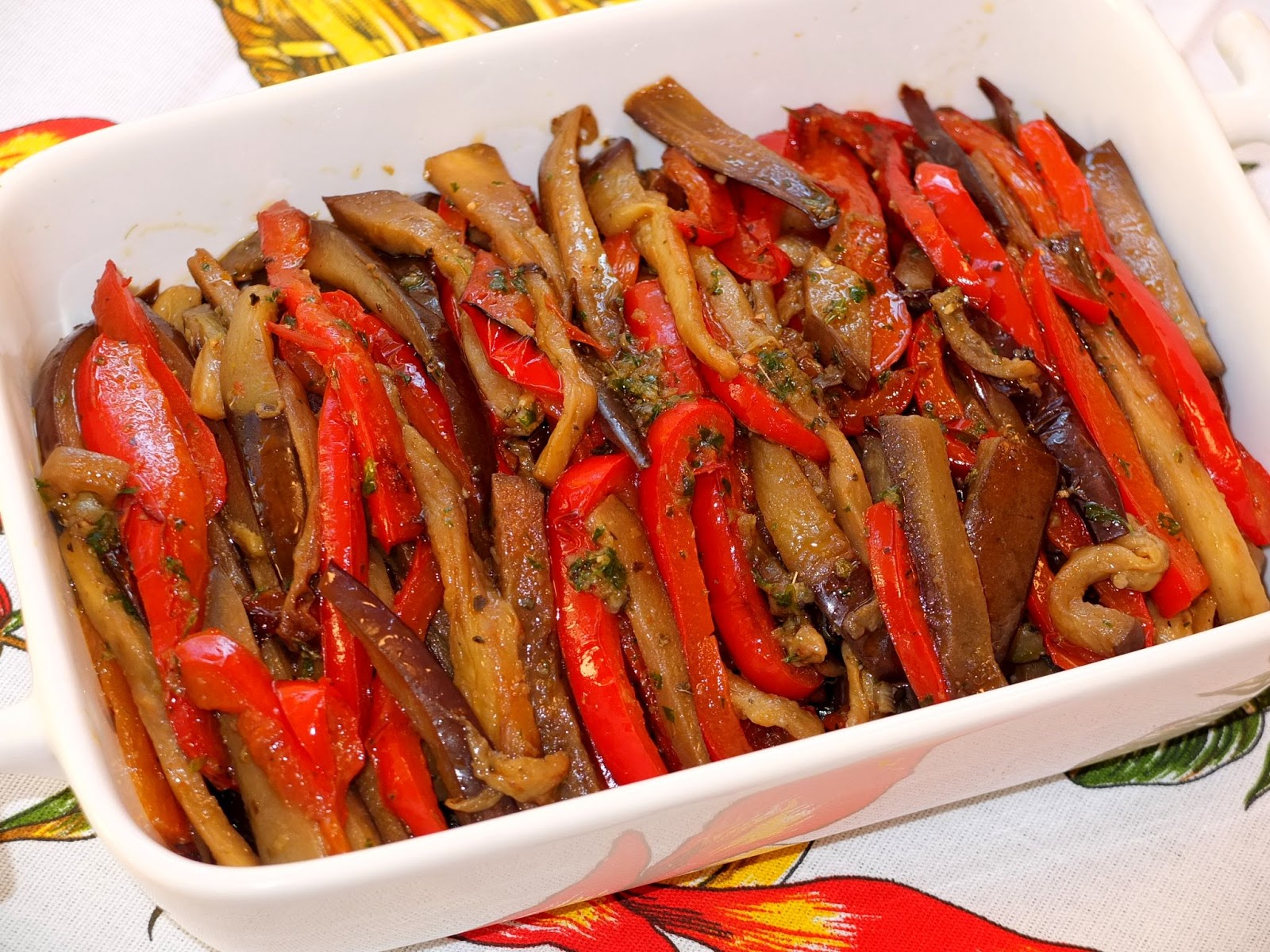 Cocinando con Lola García Entrante de pimiento y berenjena