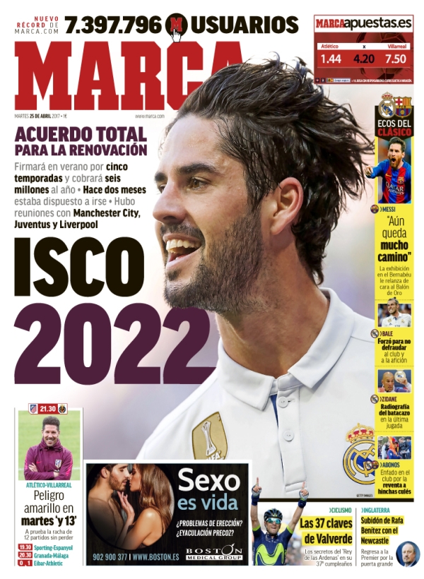 El Real Madrid renovará a Isco hasta 2022