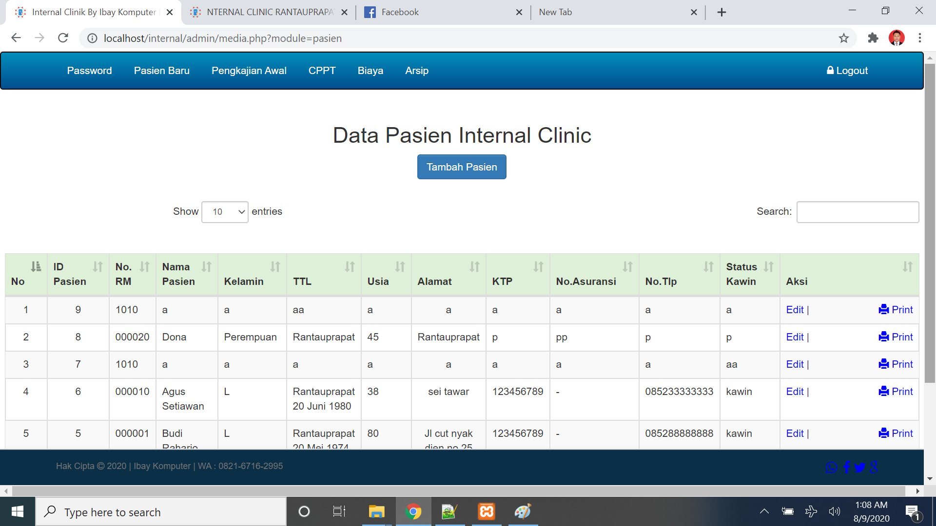 Sistem Informasi Klinik Terintegrasi Versi 1.0
