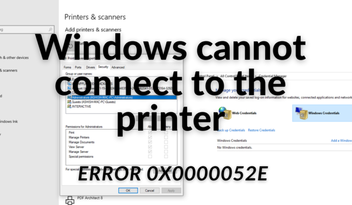 Windows에서 프린터에 연결할 수 없음(1)