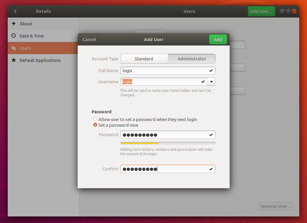 linux lösenordsskyddat filsystem ubuntu