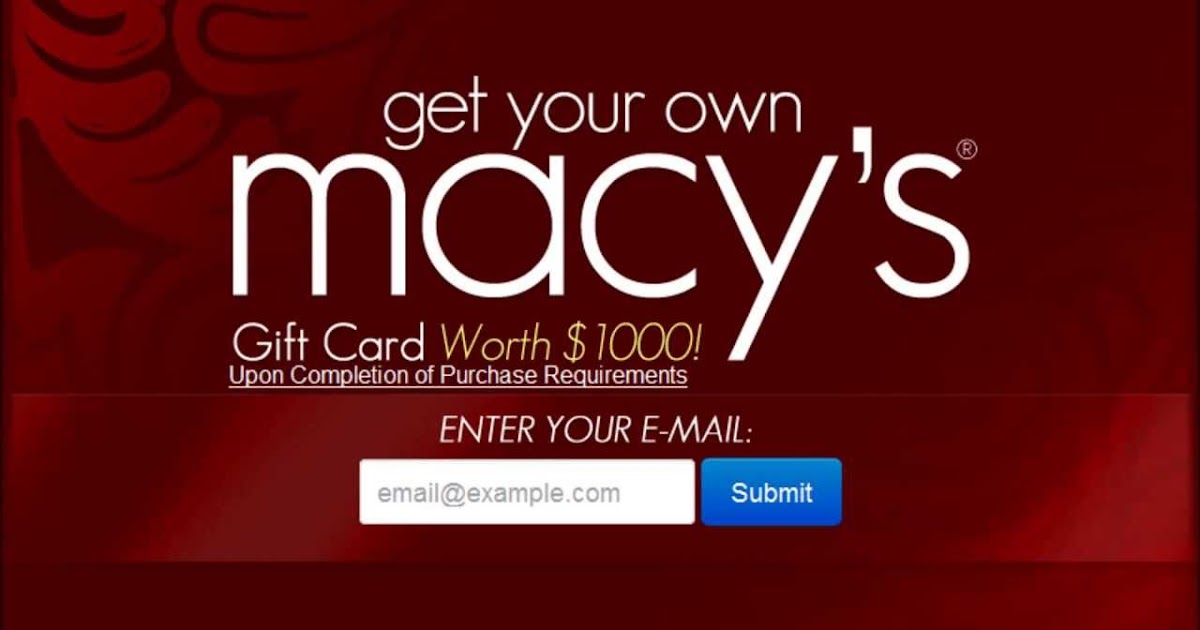 500 Macy's Gift Card to use at Macy's cmeenow