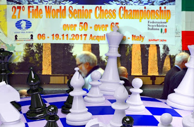 Cartel anunciador del XXVII World Chess Senior Acqui Terme 2017