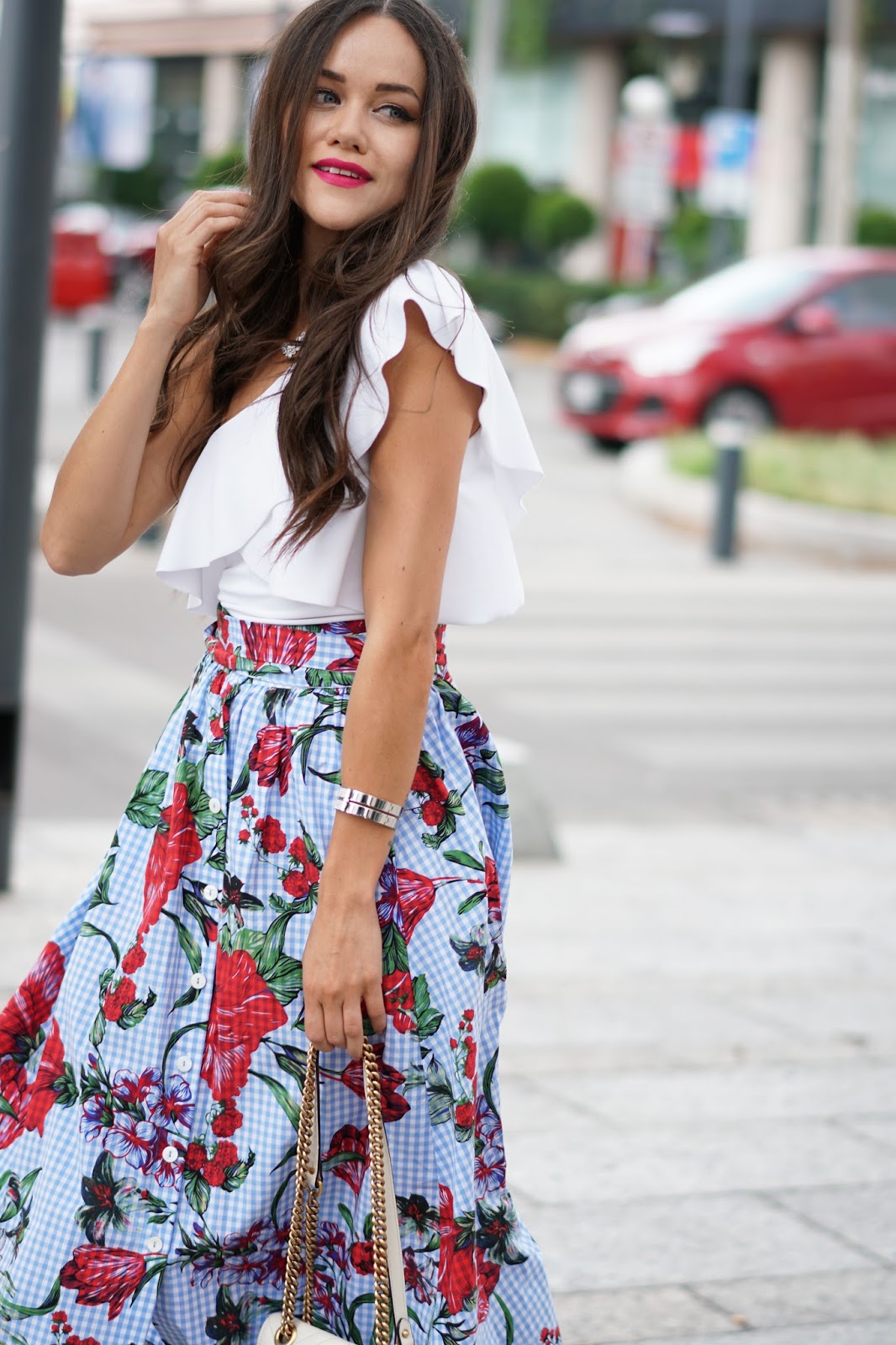 Floral&Gingham skirt! | MODA CAPITAL