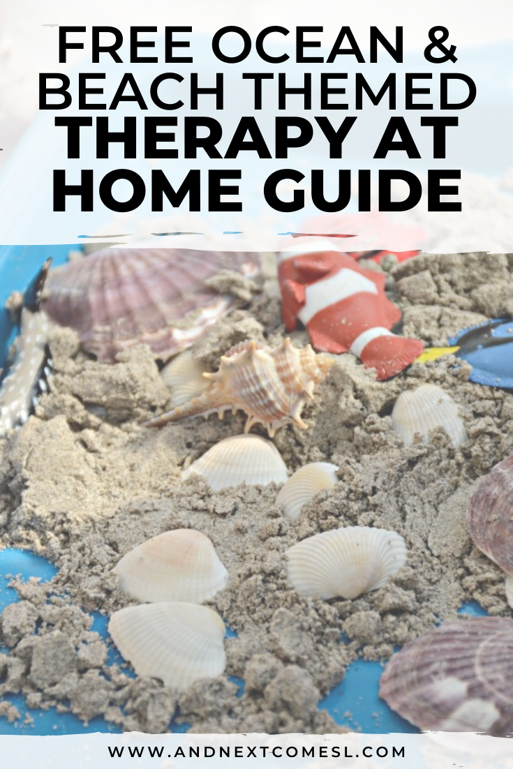 Free ocean & beach themed therapy at home activity guide for parents and therapists