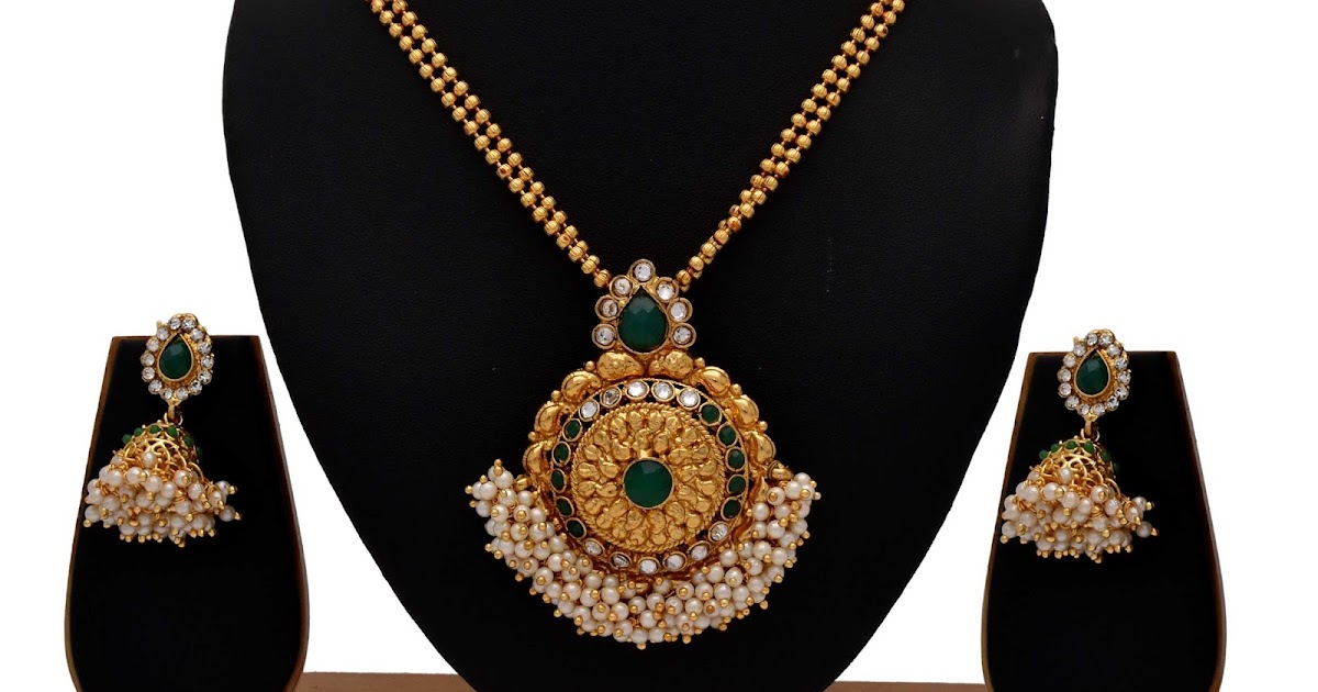 Kollam Supreme Premium Fashion Jewellery Buy Traditional Green stone