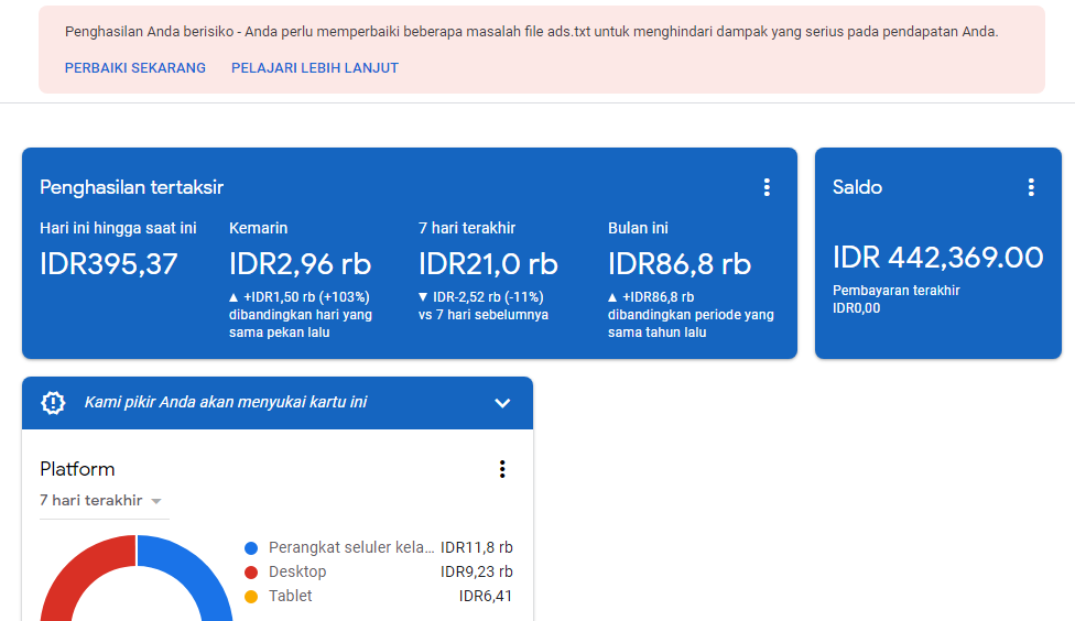 Tutorial Cara Mengatasi Notifikasi ads.txt Tak Kunjung Hilang