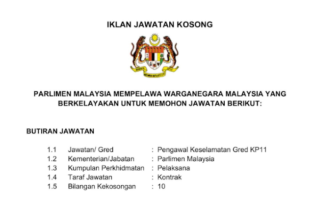 Jawatan Kosong di Parlimen Malaysia