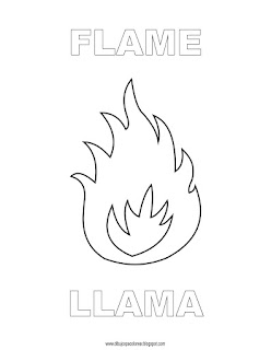Dibujos Inglés - Español con LL: Llama -Flame