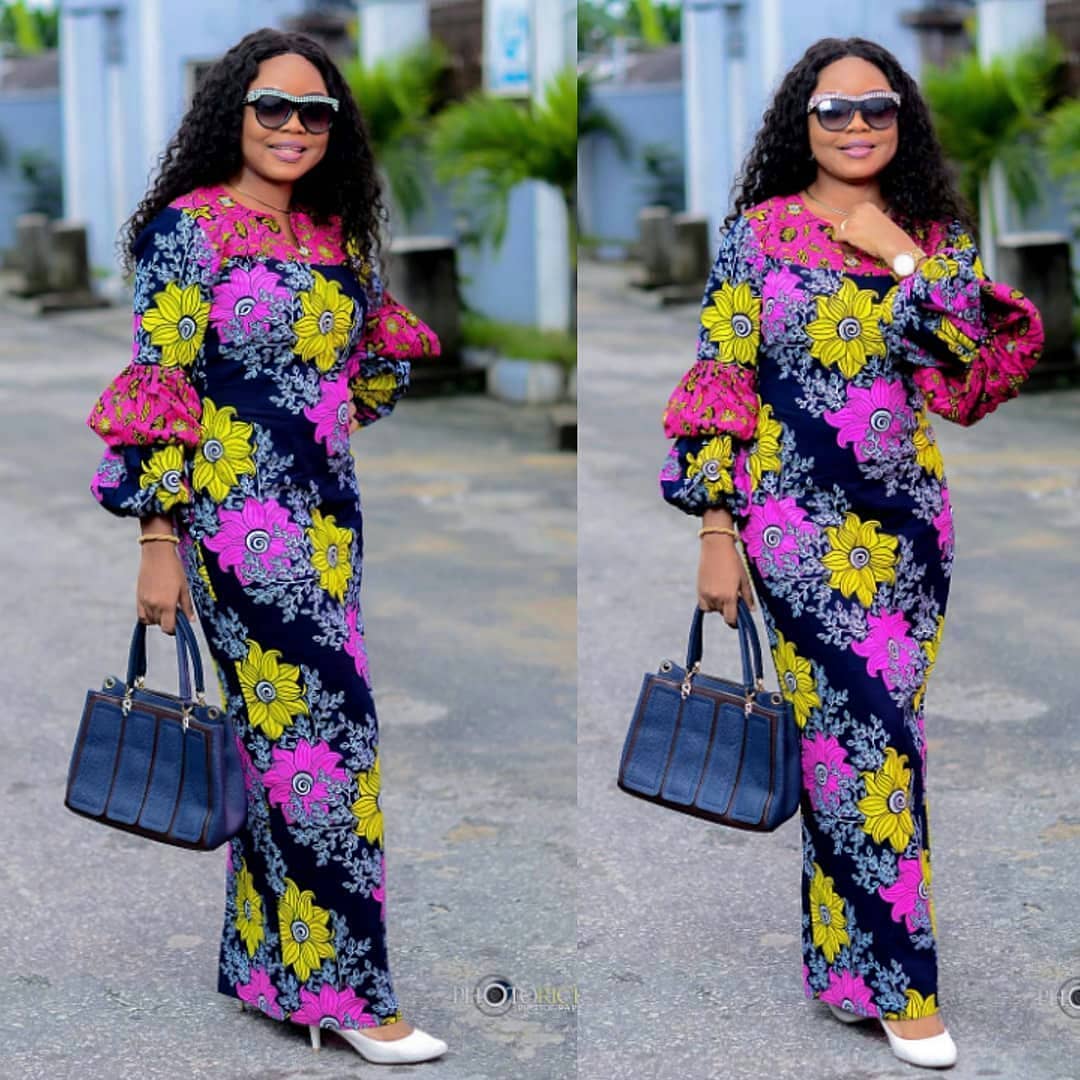 Lovely African Ankara Long Gown Style