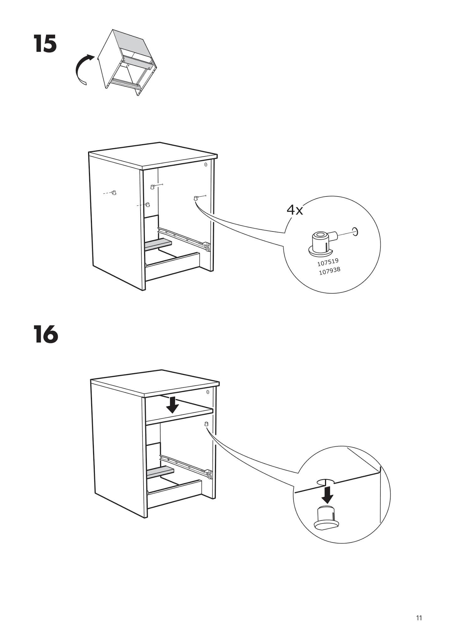 IKEA BRIMNES bedside table assembly guide