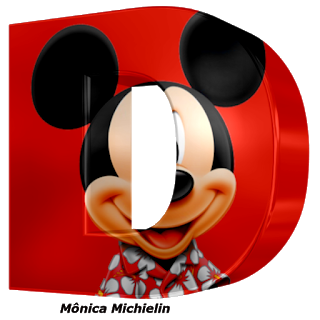 Abecedario 3D con la Cara de Mickey. Mickey Letters.