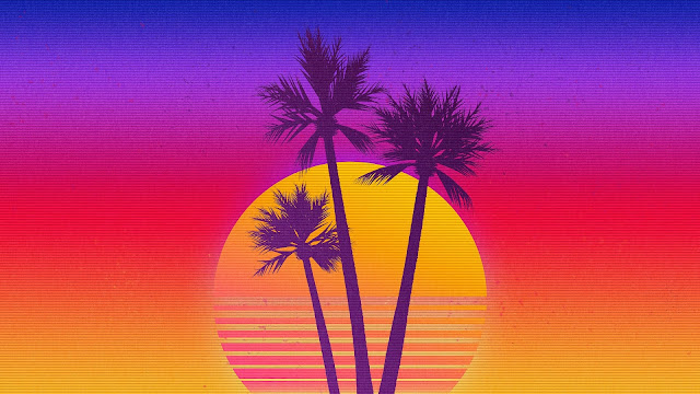 Retro Sunset Palm Tree iPhone Wallpaper