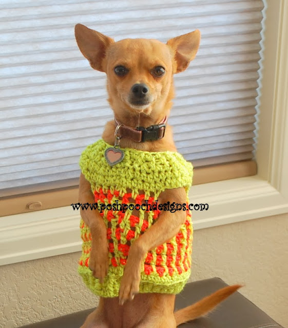 Posh Pooch Designs Reflective Yarn Dog Sweater