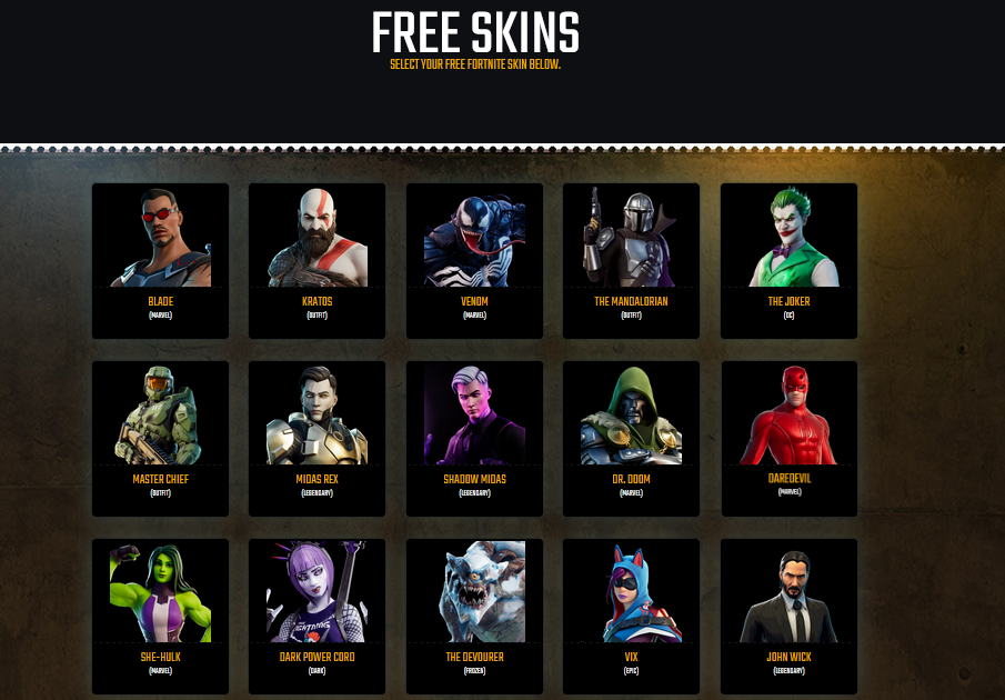 free skins fortnite form fortgag com