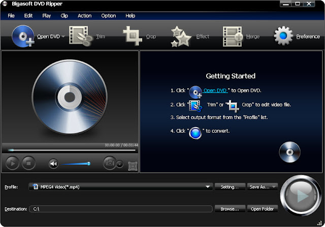 Bigasoft DVD Ripper - граббер видео DVD в форматы для мобильных устройств,