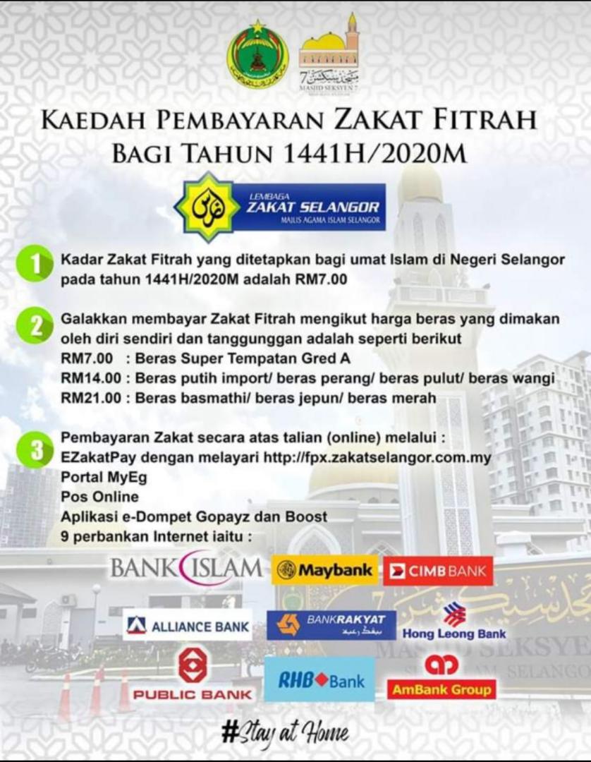 Fitrah online selangor bayar Kadar Zakat