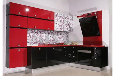 red and black kitchen cabinets design ideas