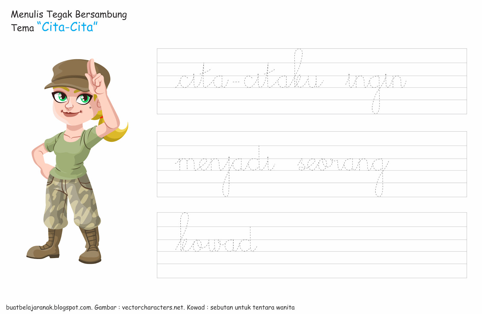 Menulis Tegak Bersambung Bertema CitaCita Bagian 2 Buat