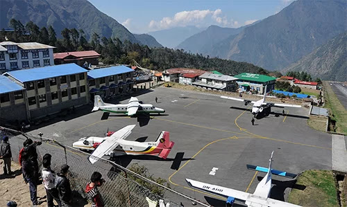 Lukla airport - the worlds dangerous airport in the Himalayas.