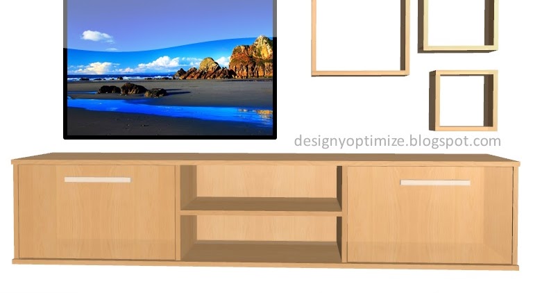 Diseño De Muebles Madera: Centro Entretenimiento Flotante - Televisor