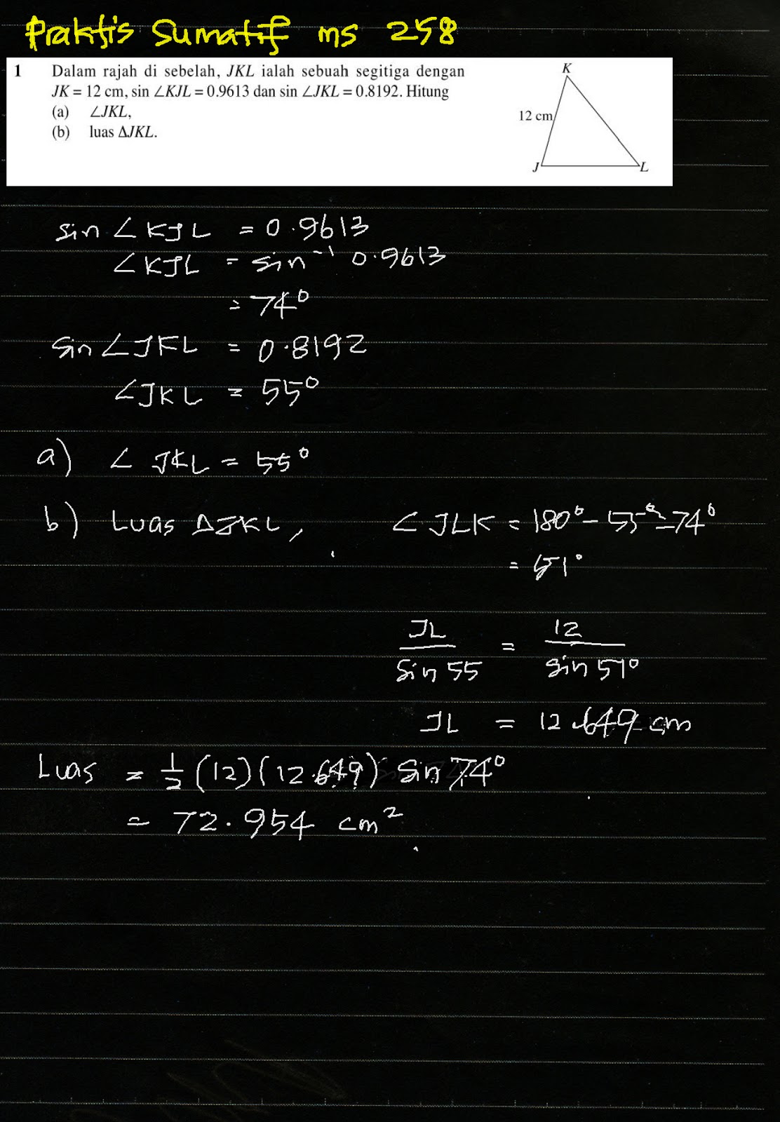 Cikgu Azman F4 Add Math Bab 10 Penyelesaian Segitiga Praktis Sumatif
