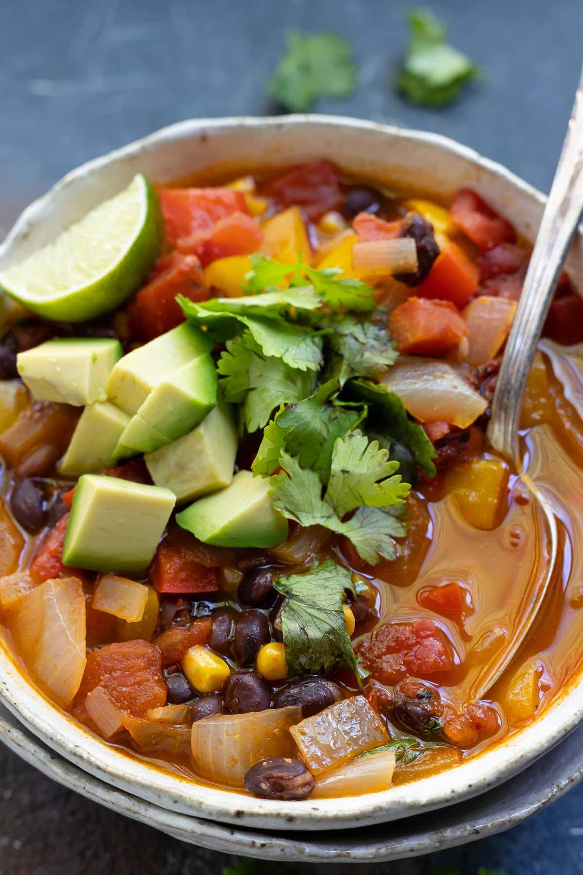 Vegetarian Enchilada Soup | WonkyWonderful