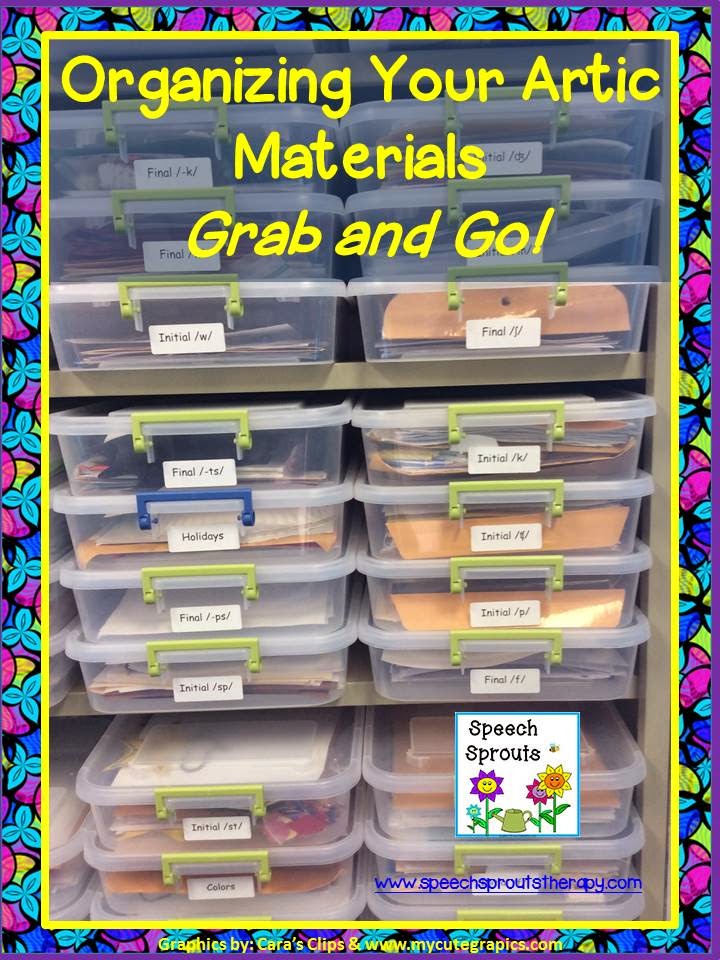 Great way to Organize for Grab and Go Speech Therapy! Speech Sprouts www.speechsproutstherapy.com