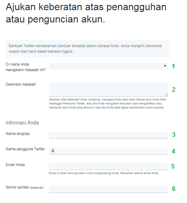 Mengembalikan Akun Twitter yang DiTangguhkan atau Suspended