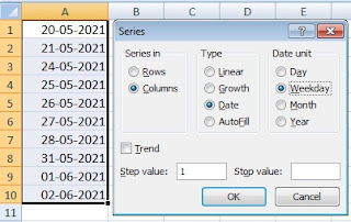 Autofill Dates in Excel Cells