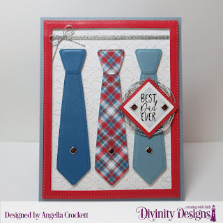 Divinity Designs Embossing Folder: Fish, Stamp Set: Best Dad Ever, Custom Dies: Couture Collection: Pierced Rectangles, Pierced Squares, Squares, Paper Collection: Old Glory 