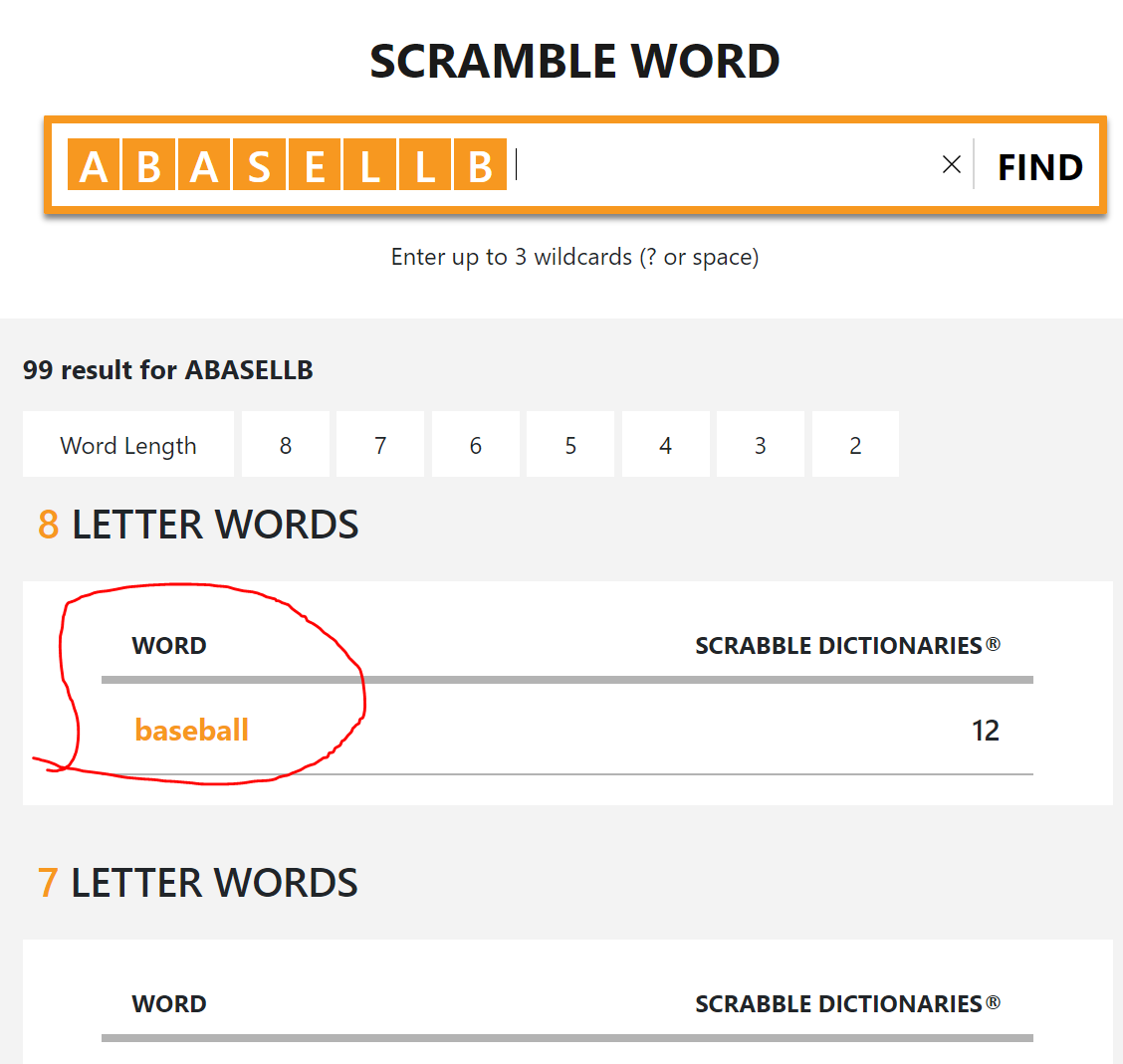 7 Letter Words Unscrambler