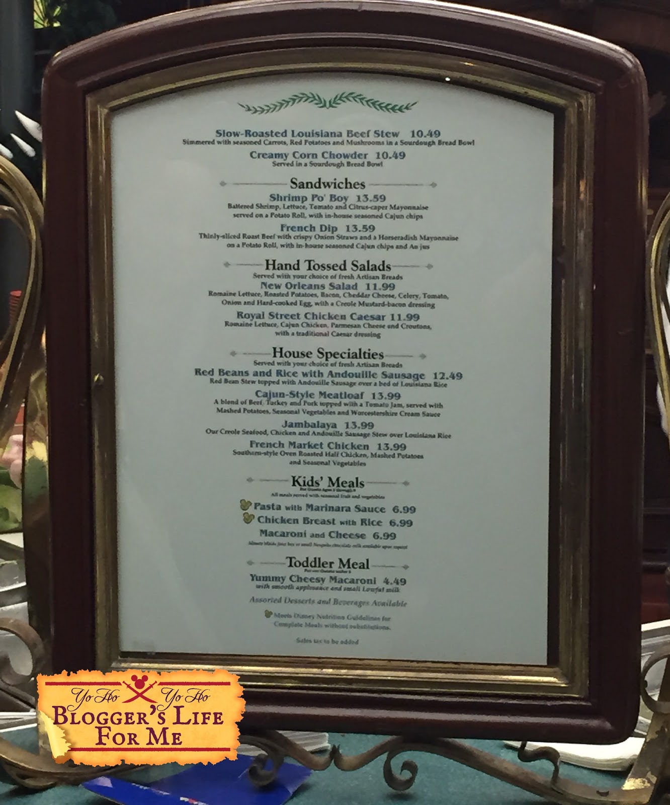 Yo Ho Yo Ho A Blogger's Life For me! Disneyland French Market Dinner