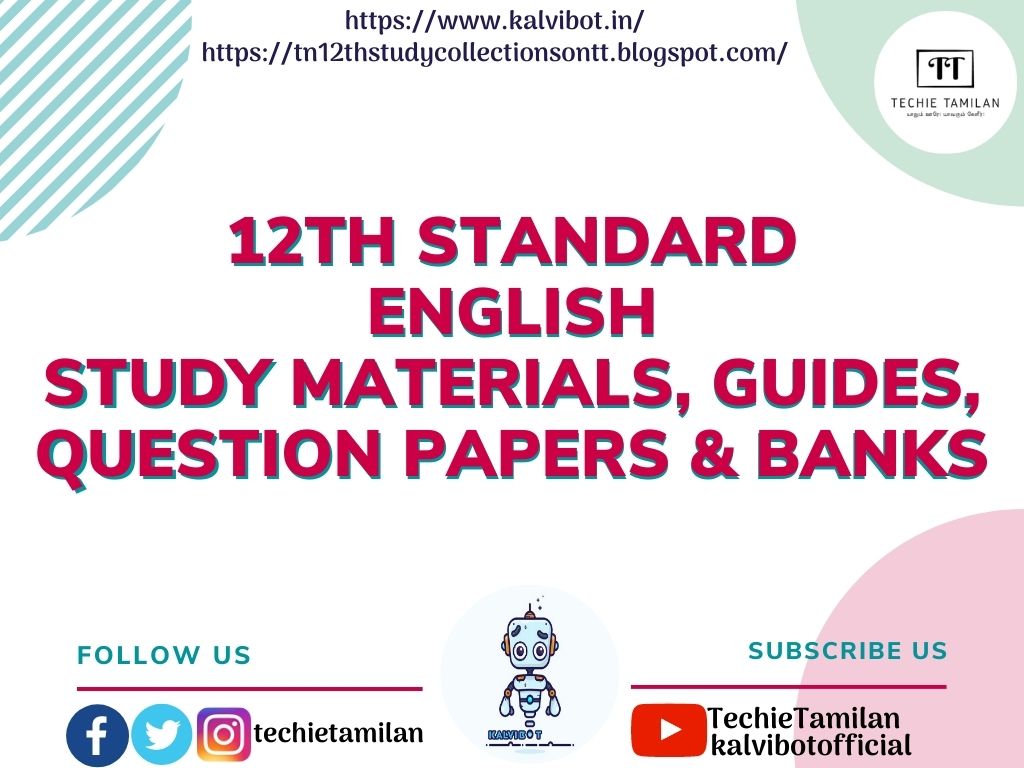 12th English Study Materials, Guides, Question Papers & Banks