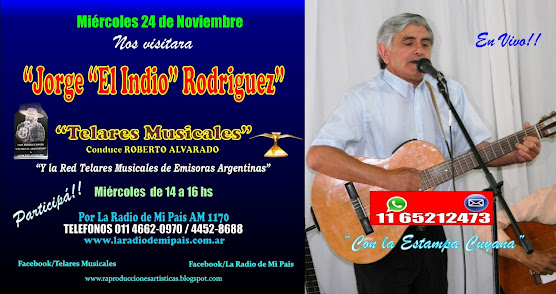 JORGE EL INDIO RODRIGUEZ en Telares Musicales!!