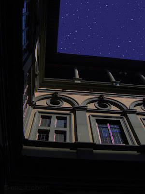 Florence, nuit, étoiles, palais,