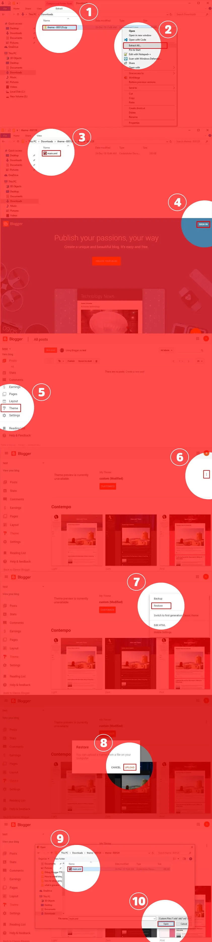 Steps to install Blogger Template Steps to install Blogger Template