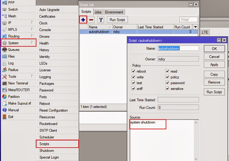 Cara Seting Auto Shutdown Mikrotik Menggunakan Winbox Technology