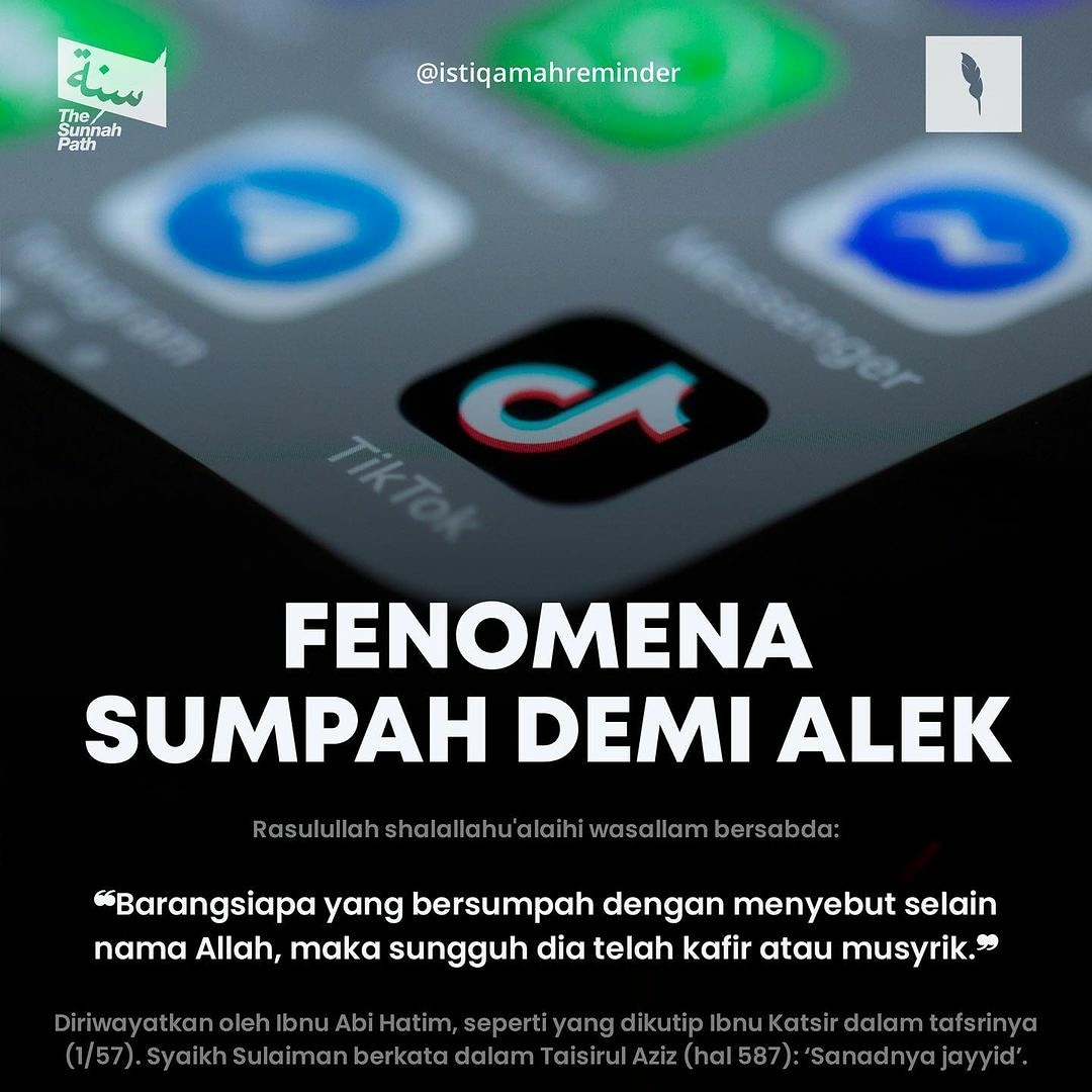 Foto Dakwah: Hukum mengucapkan sumpah demi alex dalam islam