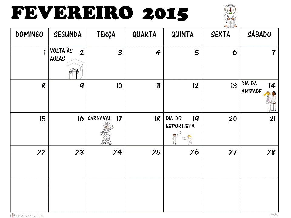 Blog do Amigo Nicola AÍ VAI O CALENDÁRIO DE FEVEREIRO!