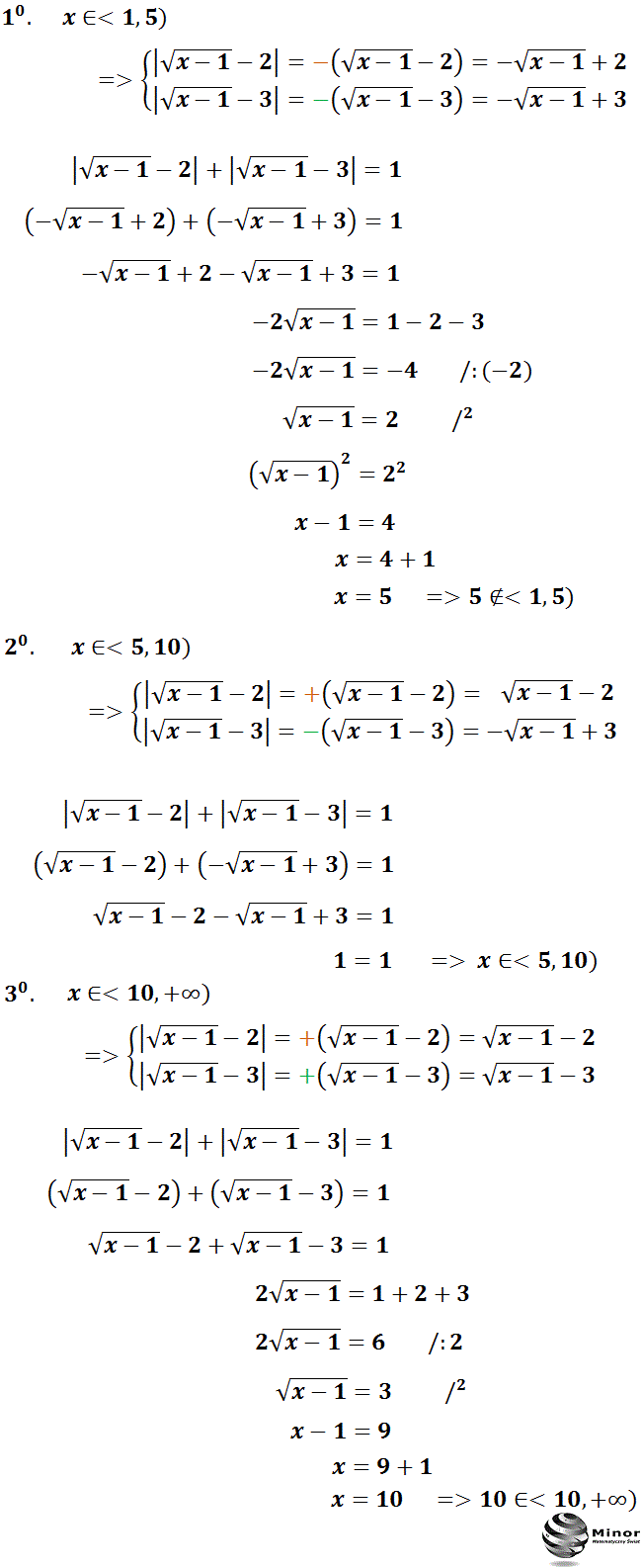 Równanie pierwiastkowe z pierwiastkami kwadratowymi