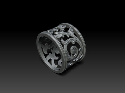 Decorative Ring. Sculpting in ZBrush. Custom Jewelry Design.