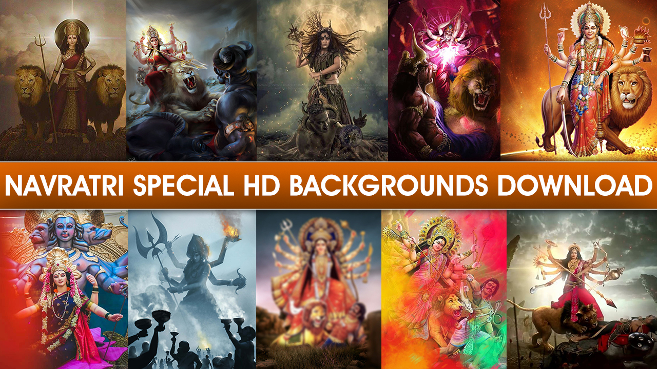 Durga Puja Navratri Special Editing HD Backgrounds Download In Zip File