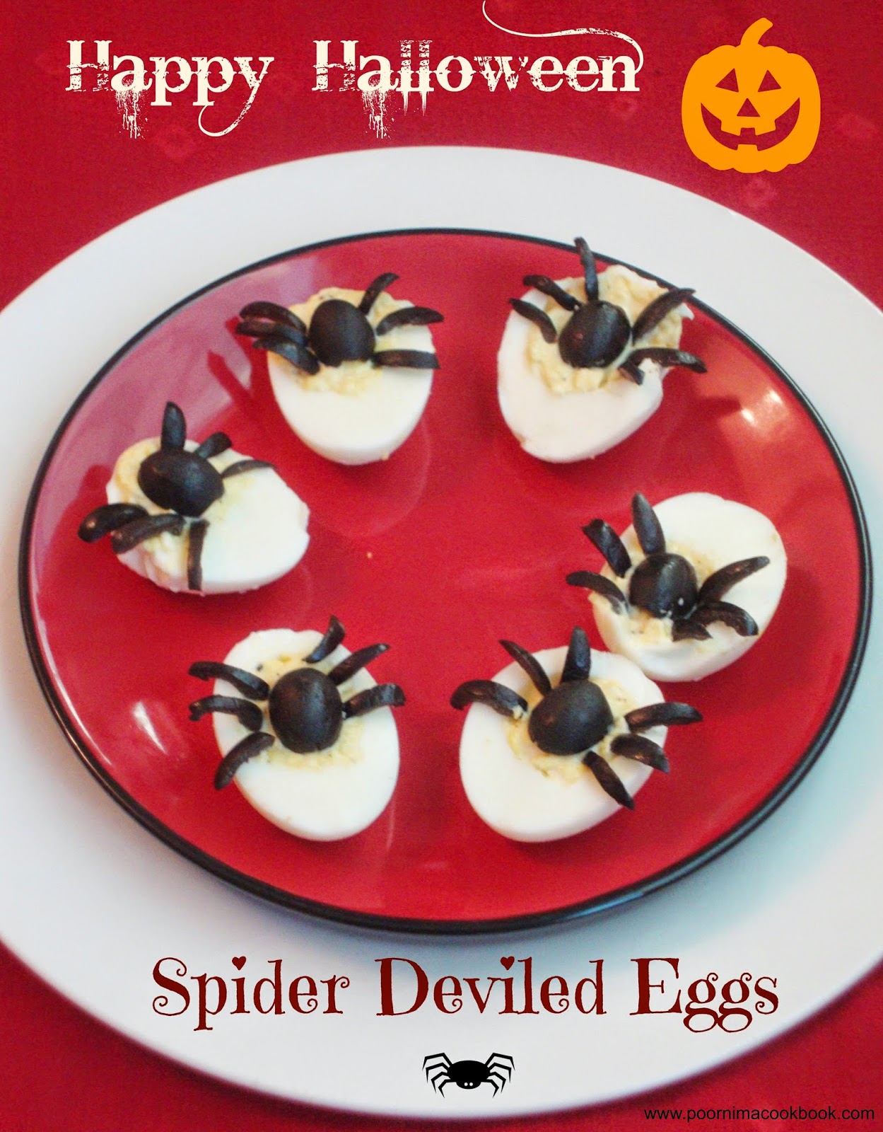 Poornima's Cook Book: Spider Deviled Eggs / Spooky Deviled Eggs ...