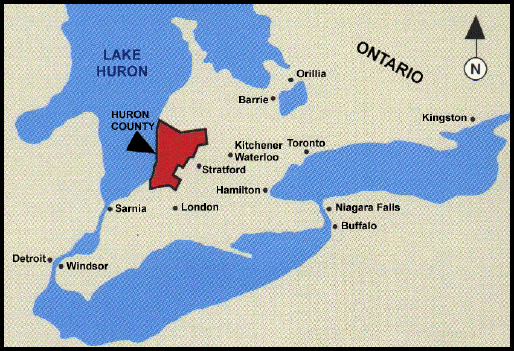 Climbing My Family Tree: Map of Huron County, Ontario, Canada